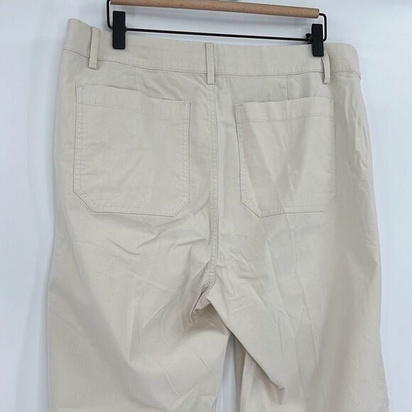 NWT J. Crew Factory Womens Ivory High-Rise Patch-Pocket Wide Leg Pants Size 32 - Picture 5 of 11